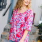 Feeling Femmi Pink & Fuchsia Floral Peplum Woven Top - DAVERRI FASHIONS