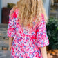 Feeling Femmi Pink & Fuchsia Floral Peplum Woven Top - DAVERRI FASHIONS