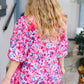 Feeling Femmi Pink & Fuchsia Floral Peplum Woven Top - DAVERRI FASHIONS