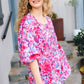 Feeling Femmi Pink & Fuchsia Floral Peplum Woven Top - DAVERRI FASHIONS