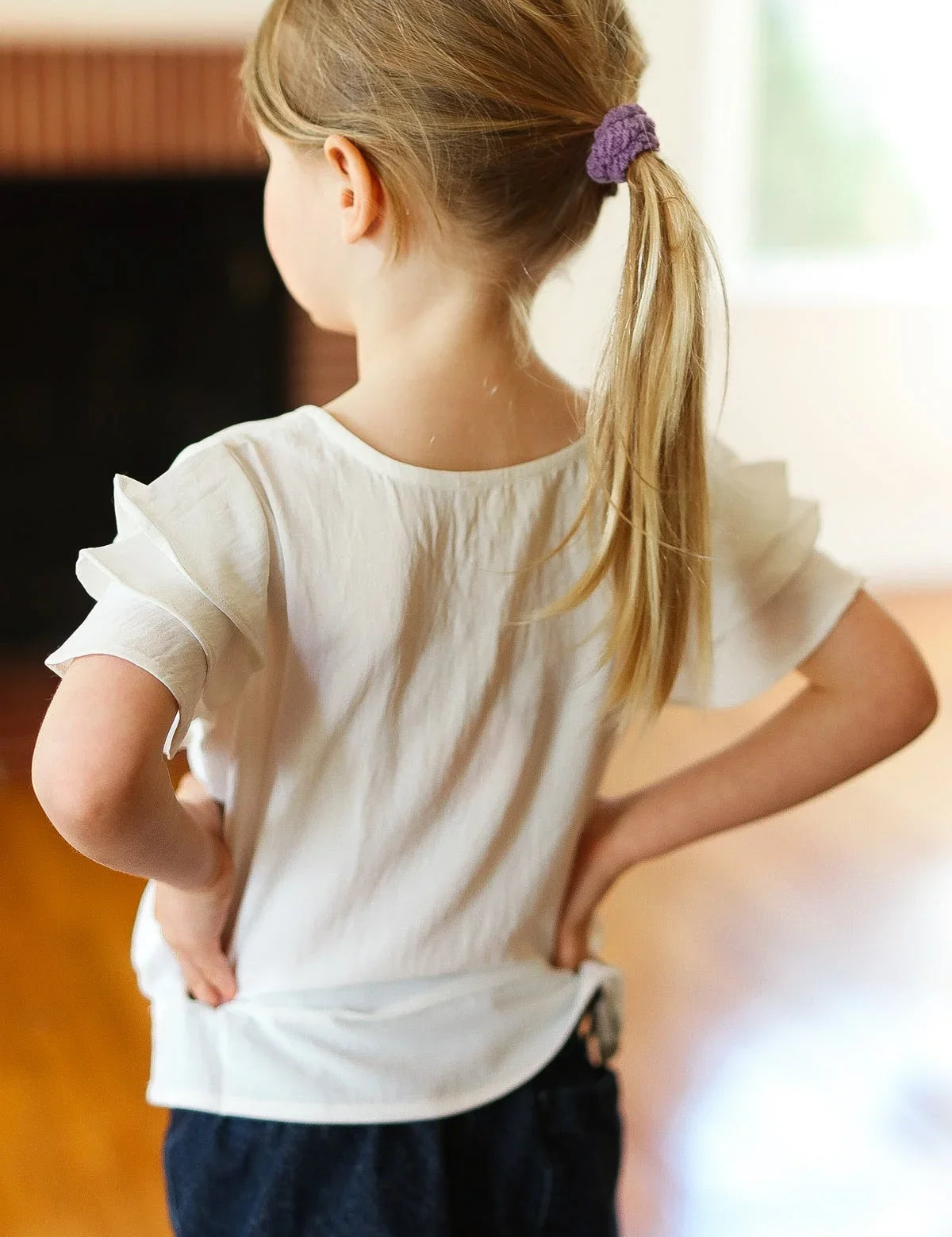 Kids Lovable Linen Feel V Neck Ruffle Sleeve Top | 07-01-25 Summer Sale Daverri Fashions