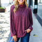 Weekend Ready Burgundy Brushed Mélange Mock Neck Sweater - DAVERRI FASHIONS