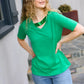 Saint Patrick Asymmetrical Sequin Banded V Neck Top - DAVERRI FASHIONS