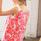 Coral Paisley Scallop Crochet Strap Tank Top - DAVERRI FASHIONS
