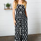 Black Abstract Wave Button Jumpsuit - DAVERRI FASHIONS