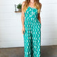 Kelly Green Abstract Wave Button Jumpsuit - DAVERRI FASHIONS