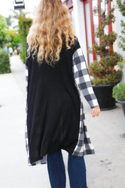Get To Know You Black Buffalo Plaid Hacci Cardigan | Daverri Fashions