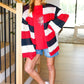 Simply Patriotic Red White & Blue Striped Crochet Cardigan - DAVERRI FASHIONS
