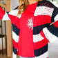 Simply Patriotic Red White & Blue Striped Crochet Cardigan - DAVERRI FASHIONS