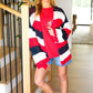 Simply Patriotic Red White & Blue Striped Crochet Cardigan - DAVERRI FASHIONS