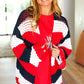 Simply Patriotic Red White & Blue Striped Crochet Cardigan - DAVERRI FASHIONS
