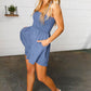 Dusty Blue Terry Smocked Tank Top Baggy Shorts Romper - DAVERRI FASHIONS