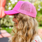 Neon Pink Glitter Smiley Face Mesh Trucker Hat - DAVERRI FASHIONS