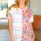 Always Fun Ivory & Fuchsia Stripe and Crochet Print Top - DAVERRI FASHIONS