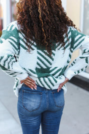 Under The Christmas Tree Green Plaid Soft Brushed Hairy Sweater | 2024 Blow-Out Sale Daverri Fashions