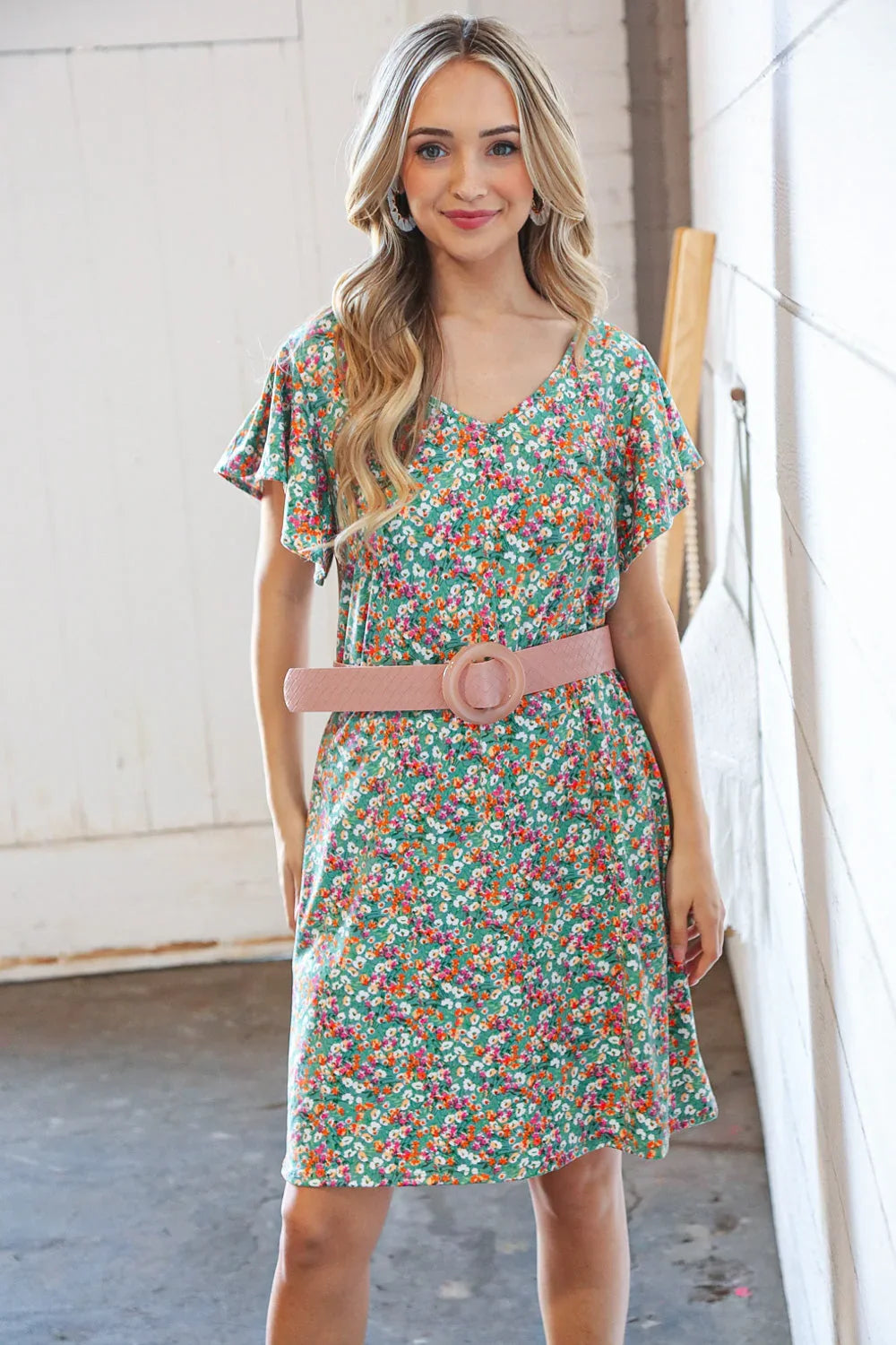 Buckle Me Beautiful Blush Faux Leather Belt | accessor Daverri Fashions