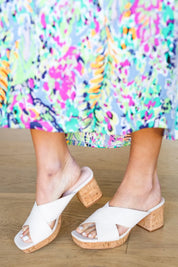 Bone Chandra Faux Leather Cork Platform Sandals | 07-01-25 Summer Sale Daverri Fashions