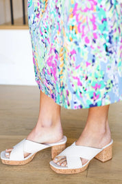 Bone Chandra Faux Leather Cork Platform Sandals | 07-01-25 Summer Sale Daverri Fashions