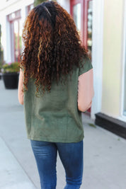 Holiday Vibes Taupe/Green Fleece Zip Up Cinched Hem Pullover | Daverri Fashions