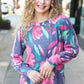 On My Heart Navy Floral Brushed Hacci Sweater Top - DAVERRI FASHIONS