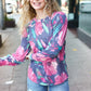 On My Heart Navy Floral Brushed Hacci Sweater Top - DAVERRI FASHIONS