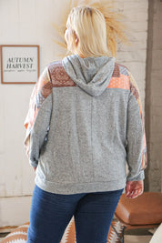 Harvest Ethnic Patchwork Print Kangaroo Pocket Hoodie | Daverri Fashions
