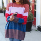 Lock Eyes Lilac Multi-Stripe Ribbed Knit Sweater Pullover - DAVERRI FASHIONS