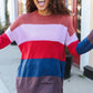 Lock Eyes Lilac Multi-Stripe Ribbed Knit Sweater Pullover - DAVERRI FASHIONS