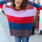 Lock Eyes Lilac Multi-Stripe Ribbed Knit Sweater Pullover - DAVERRI FASHIONS