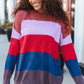 Lock Eyes Lilac Multi-Stripe Ribbed Knit Sweater Pullover - DAVERRI FASHIONS