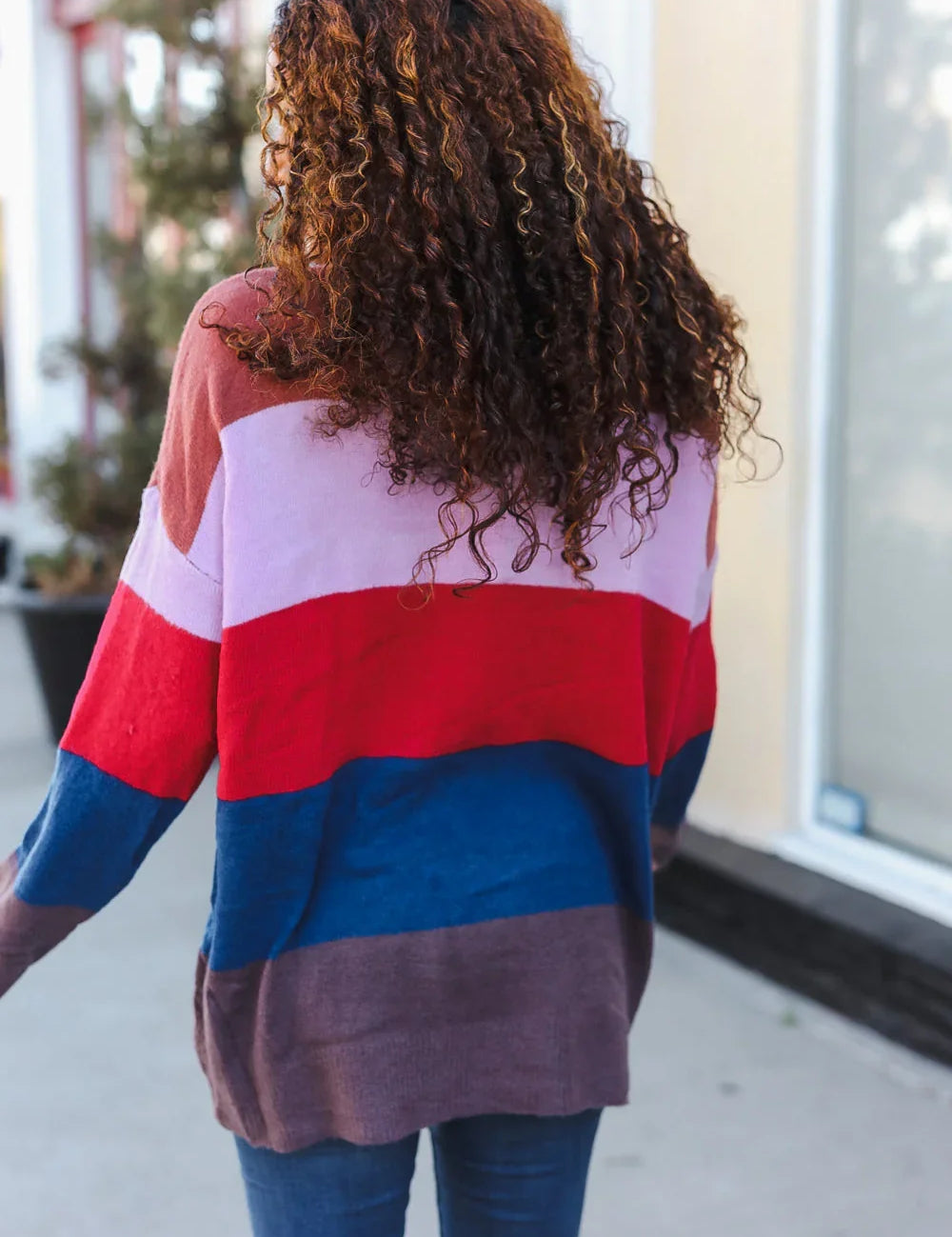 Lock Eyes Lilac Multi-Stripe Ribbed Knit Sweater Pullover | Daverri Fashions