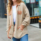 Eyes On You Taupe Quilted Knit Button Down Shacket - DAVERRI FASHIONS