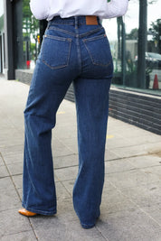 Judy Blue Medium Wash High Waist Wide Leg Jeans | Daverri Fashions