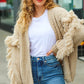 Weekend Ready Oatmeal V Neck Fringe Chunky Cable Cardigan - DAVERRI FASHIONS