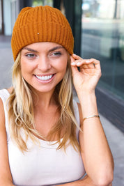 Camel Cable Knit Beanie | Daverri Fashions
