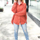 Everyday Rust Button Down Sharkbite Cotton Tunic Top - DAVERRI FASHIONS