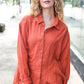 Everyday Rust Button Down Sharkbite Cotton Tunic Top - DAVERRI FASHIONS