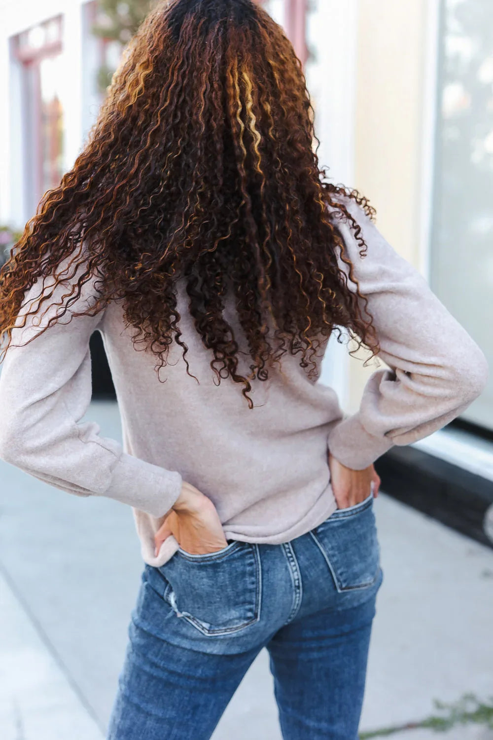 Stay Awhile Taupe Brushed Melange Puff Short Sleeve Sweater | 2024 Blow-Out Sale Daverri Fashions