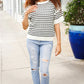 You've Got This Ivory & Black Wavy Stripe Pattern Sweater Top - DAVERRI FASHIONS