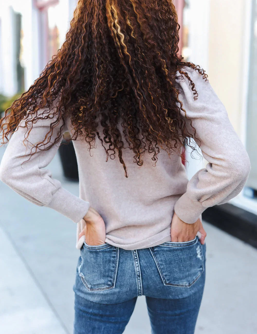 Stay Awhile Taupe Brushed Melange Puff Short Sleeve Sweater | 2024 Blow-Out Sale Daverri Fashions