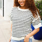You've Got This Ivory & Black Wavy Stripe Pattern Sweater Top - DAVERRI FASHIONS