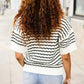 You've Got This Ivory & Black Wavy Stripe Pattern Sweater Top - DAVERRI FASHIONS