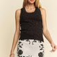 Davi & Dani Rhinestone Lace Trim Detail Tank - DAVERRI FASHIONS