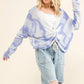 And The Why Blue Tie Dye Twisted Sweater - DAVERRI FASHIONS