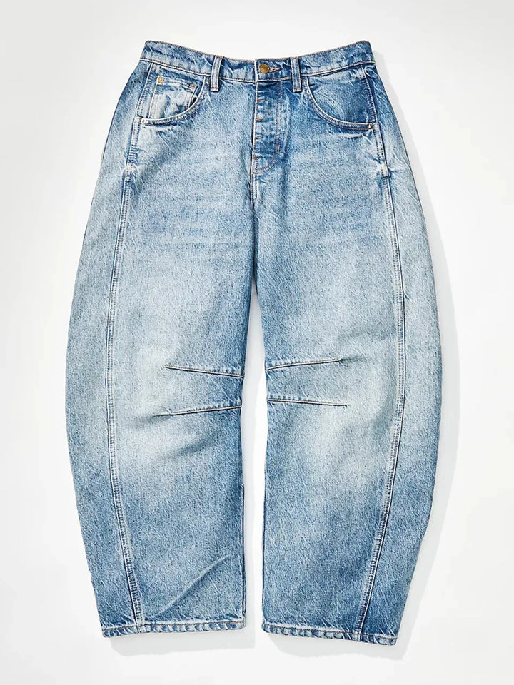 Wide Leg Relaxed Fit Barrel Jeans | Jeans Daverri Fashions