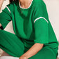 Contrast Trim T-Shirt and Drawstring Pants Set - DAVERRI FASHIONS
