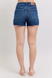 Judy Blue High Waist Criss-Cross Waistband Denim Shorts | Daverri Fashions