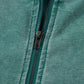 Teal mineral wash women’s half zip kangaroo pocket baggy hoodie
