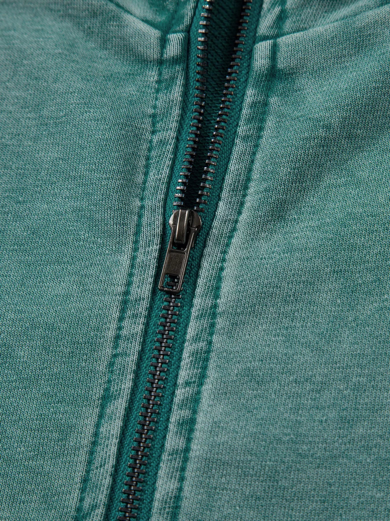 Teal mineral wash women’s half zip kangaroo pocket baggy hoodie