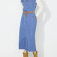 Slit Half Button Collared Neck Cap Sleeve Denim Dress - DAVERRI FASHIONS